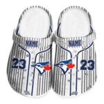 Custom Toronto Blue Jays Pinstripe Pattern Crocs Best selling