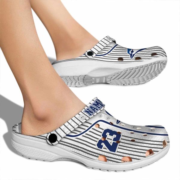 Custom Toronto Blue Jays Pinstripe Pattern Crocs High quality