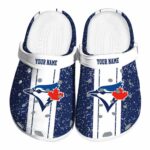 Custom Toronto Blue Jays Vertical Stripes Crocs Best selling