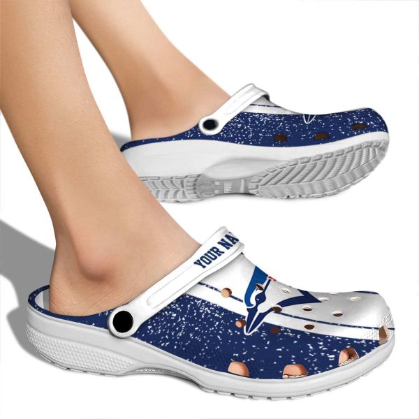 Custom Toronto Blue Jays Vertical Stripes Crocs High quality