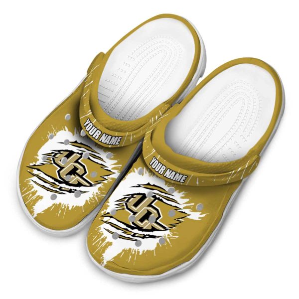 Custom UCF Knights Splash Motif Background Crocs Trendy
