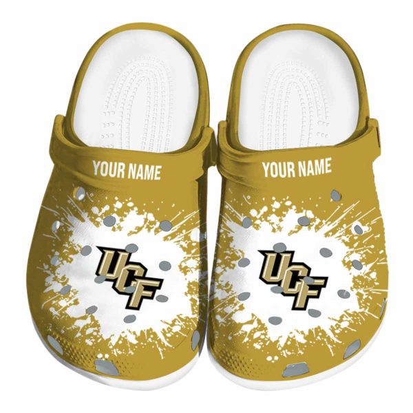 Custom UCF Knights Splatter Background Crocs Best selling