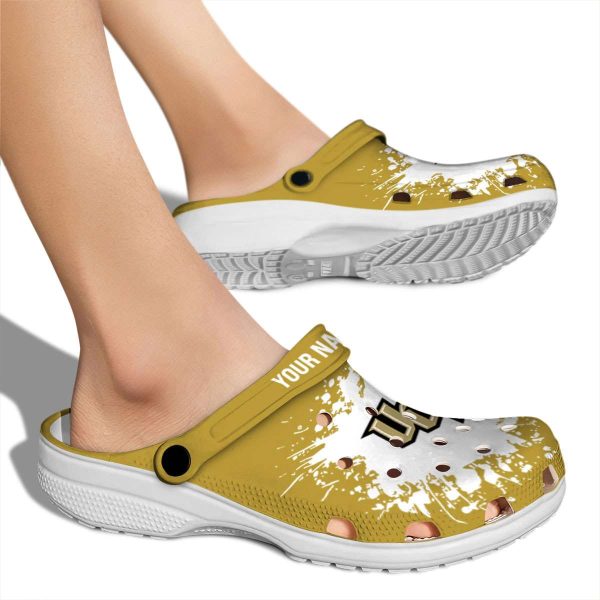 Custom UCF Knights Splatter Background Crocs High quality