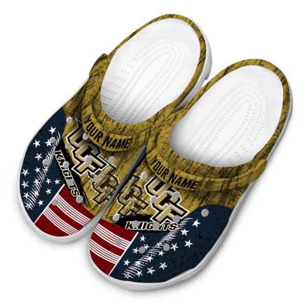 Custom UCF Knights Star Spangled Side Pattern Crocs Trendy