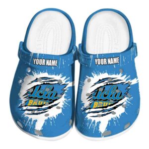 Custom UCLA Bruins Splash Motif Background Crocs Best selling