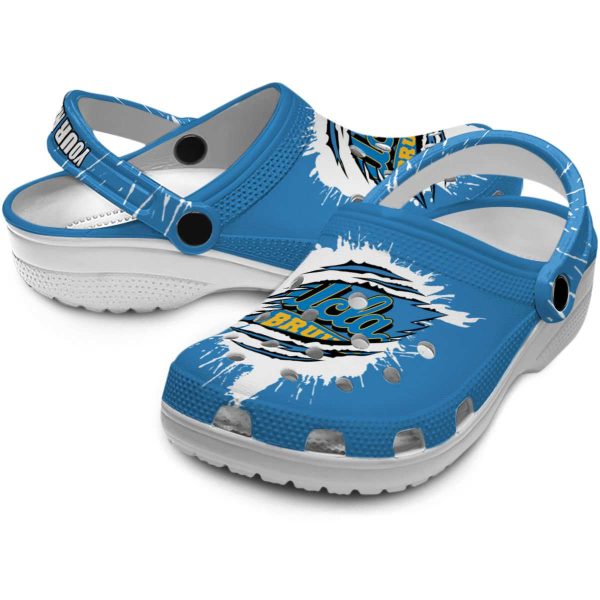 Custom UCLA Bruins Splash Motif Background Crocs Latest Model