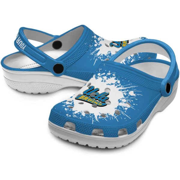 Custom UCLA Bruins Splatter Background Crocs Latest Model