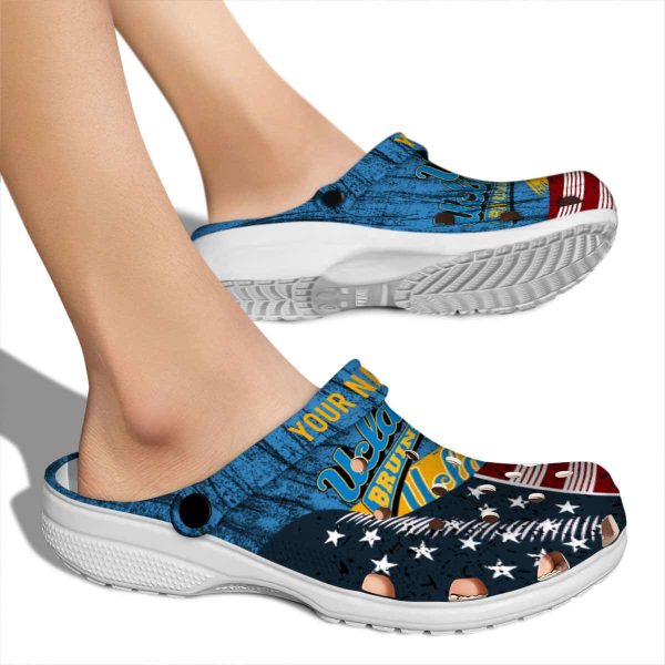Custom UCLA Bruins Star Spangled Side Pattern Crocs High quality