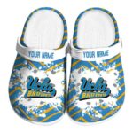 Custom UCLA Bruins Zigzag Paint Burst Crocs Best selling