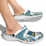 Custom UCLA Bruins Zigzag Paint Burst Crocs Best selling