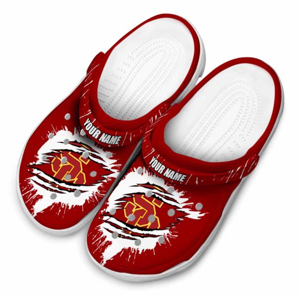 Custom USC Trojans Splash Motif Background Crocs Trendy