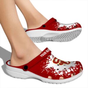 Custom USC Trojans Splatter Background Crocs High quality