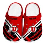 Custom Utah Utes Football Motif Crocs Best selling