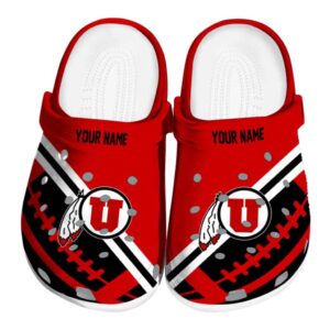 Custom Utah Utes Football Motif Crocs Best selling