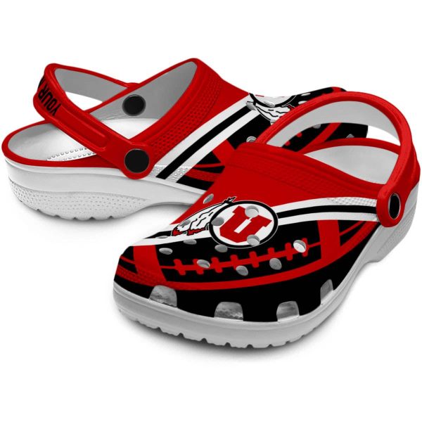 Custom Utah Utes Football Motif Crocs Latest Model