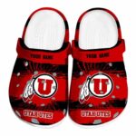 Custom Utah Utes Paint Splatter Graphics Crocs Best selling