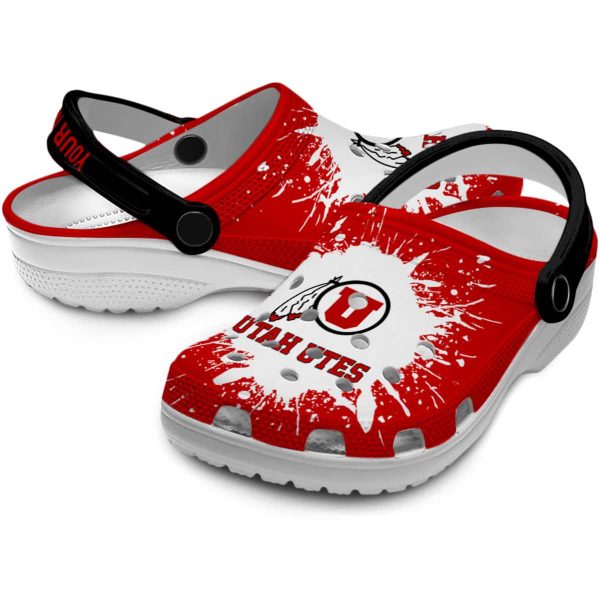 Custom Utah Utes Splash Art Crocs Latest Model