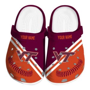 Custom Virginia Tech Hokies Baseball Motif Crocs Best selling