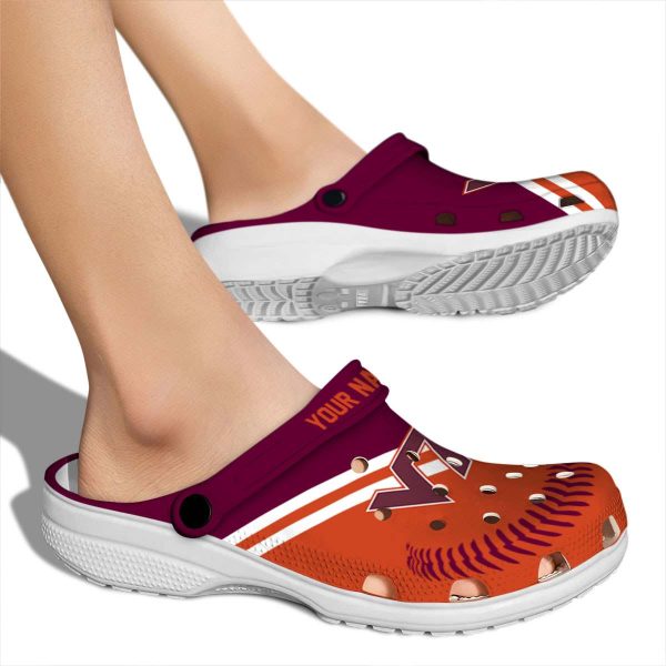Custom Virginia Tech Hokies Baseball Motif Crocs High quality