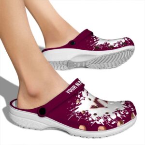 Custom Virginia Tech Hokies Splatter Background Crocs High quality