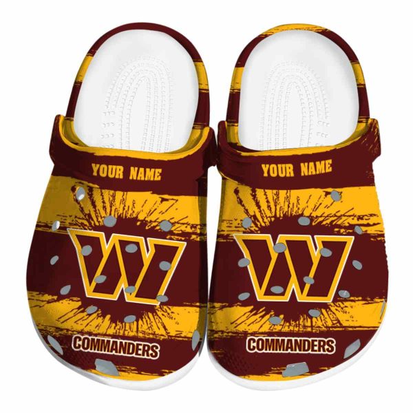 Custom Washington Commanders Paint Splatter Graphics Crocs Best selling