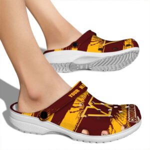 Custom Washington Commanders Paint Splatter Graphics Crocs High quality