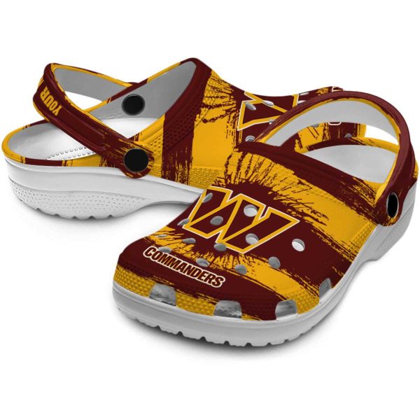 Custom Washington Commanders Paint Splatter Graphics Crocs Latest Model