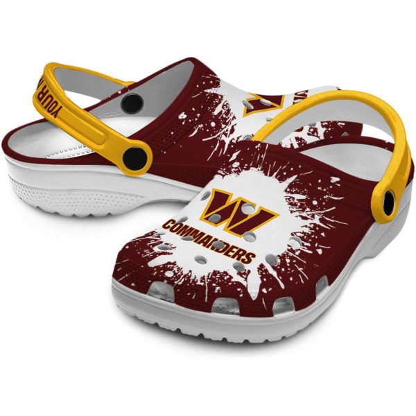 Custom Washington Commanders Splash Art Crocs Latest Model