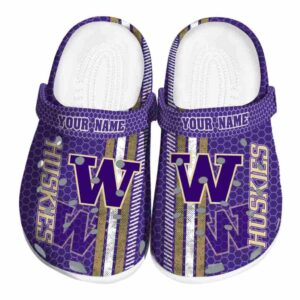 Custom Washington Huskies Contrasting Stripes Crocs Best selling