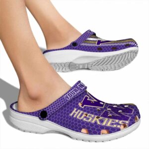 Custom Washington Huskies Contrasting Stripes Crocs High quality