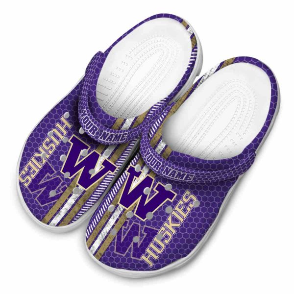 Custom Washington Huskies Contrasting Stripes Crocs Trendy