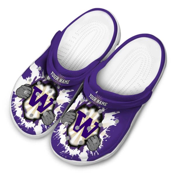 Custom Washington Huskies Gripping Hand Crocs Trendy