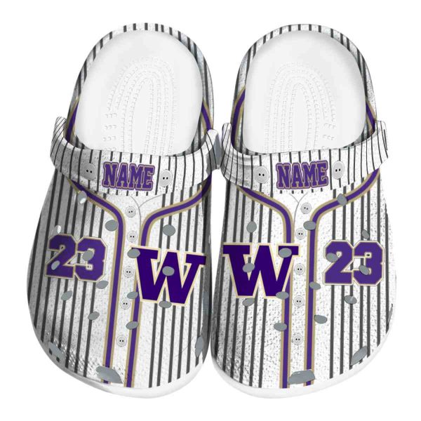 Custom Washington Huskies Pinstripe Pattern Crocs Best selling