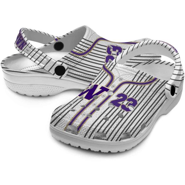 Custom Washington Huskies Pinstripe Pattern Crocs Latest Model