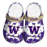 Custom Washington Huskies Splatter Pattern Crocs Best selling