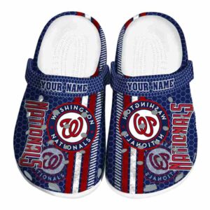 Custom Washington Nationals Contrasting Stripes Crocs Best selling