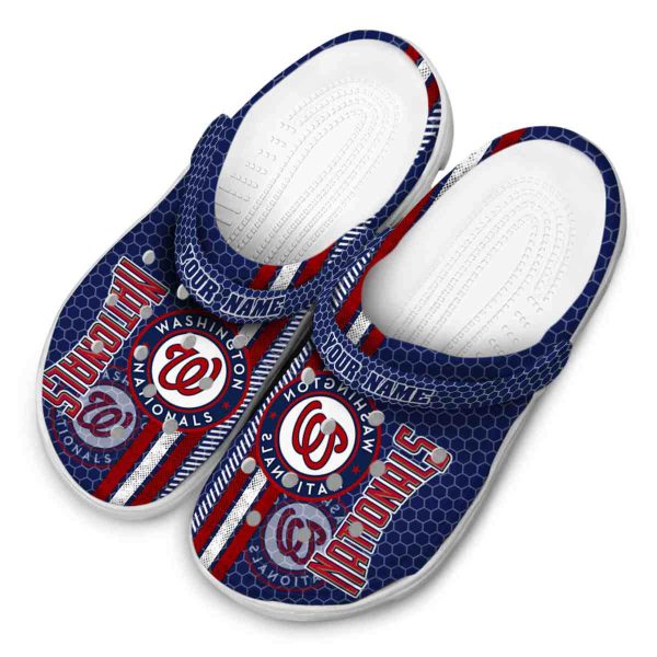 Custom Washington Nationals Contrasting Stripes Crocs Trendy