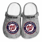Custom Washington Nationals Cracked Texture Crocs Best selling