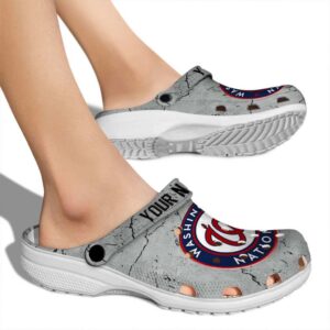 Custom Washington Nationals Cracked Texture Crocs High quality