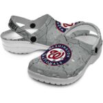 Custom Washington Nationals Cracked Texture Crocs Best selling