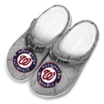 Custom Washington Nationals Cracked Texture Crocs Best selling