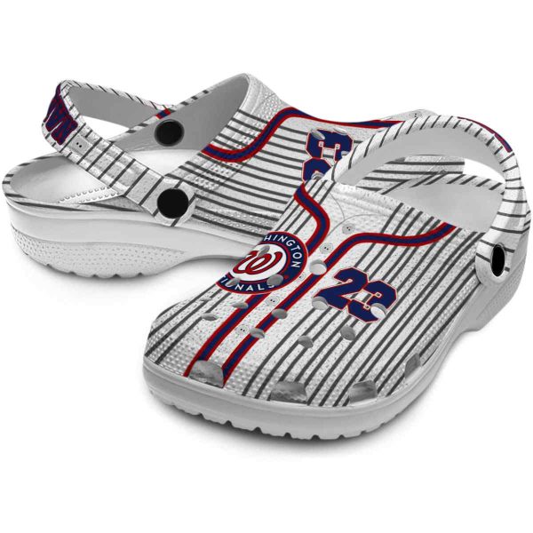 Custom Washington Nationals Pinstripe Pattern Crocs Latest Model