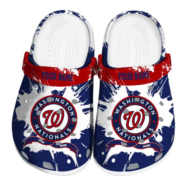 Custom Washington Nationals Splatter Pattern Crocs Best selling