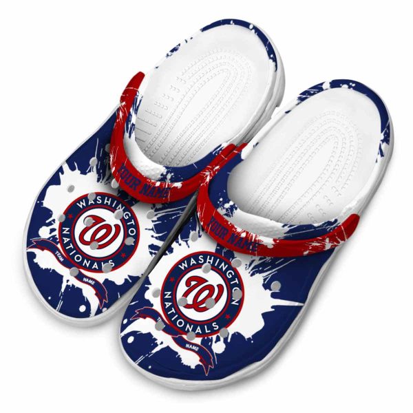 Custom Washington Nationals Splatter Pattern Crocs Trendy
