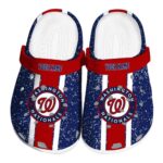 Custom Washington Nationals Vertical Stripes Crocs Best selling