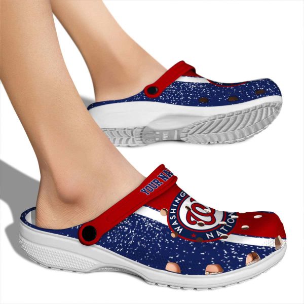 Custom Washington Nationals Vertical Stripes Crocs High quality