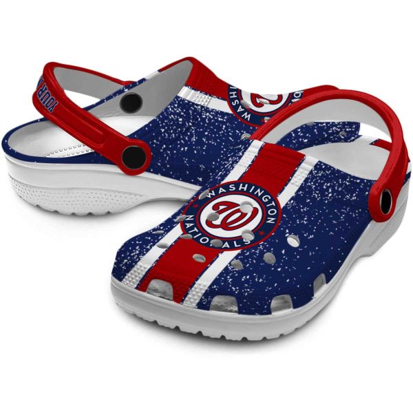 Custom Washington Nationals Vertical Stripes Crocs Latest Model