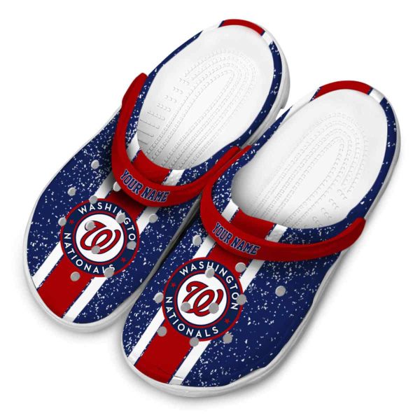 Custom Washington Nationals Vertical Stripes Crocs Trendy