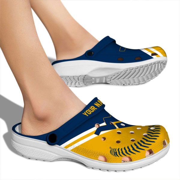 Custom West Virginia Mountaineers Baseball Motif Crocs High quality