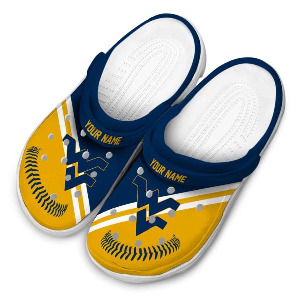 Custom West Virginia Mountaineers Baseball Motif Crocs Trendy